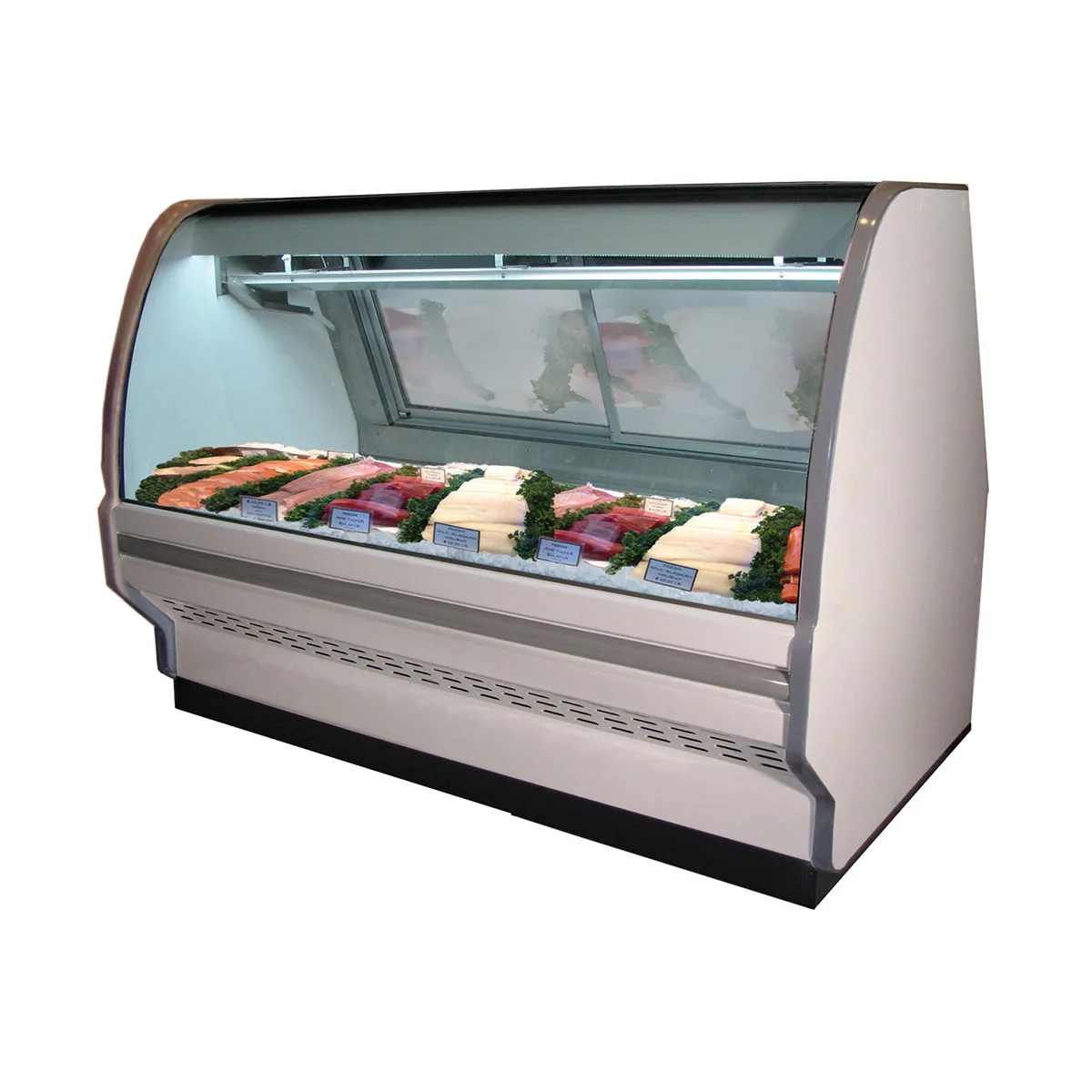 Howard-McCray SC-CFS40E-6C-LED 76" Curved Refrigerated Seafood Display Case, White