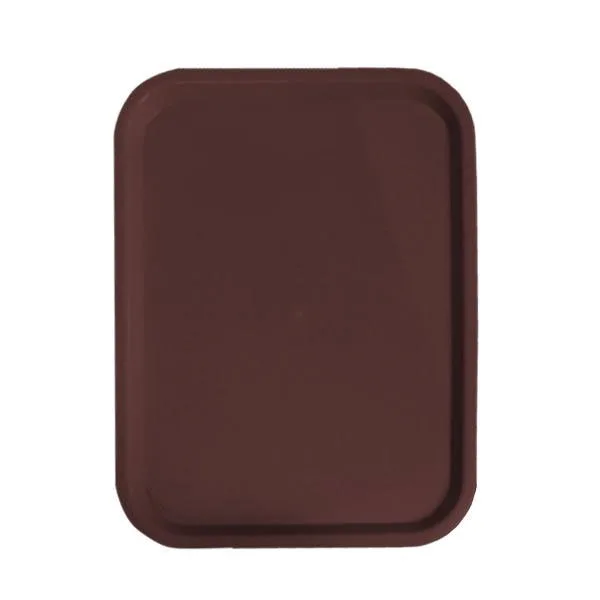 Omcan USA 80100 Fast Food Tray – Basket Weave, 14" x 18", Polypropylene, Brown, NSF