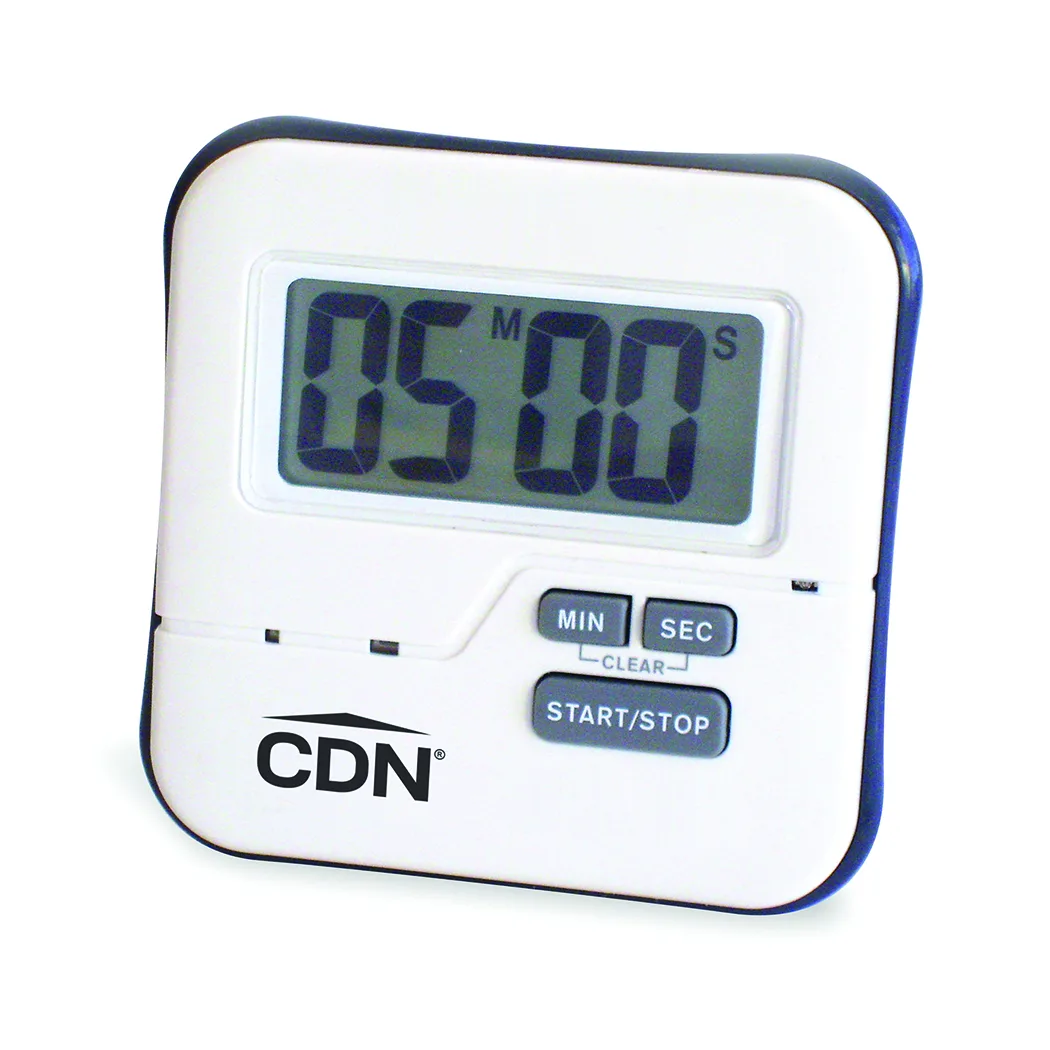 CDN TMW1 Waterproof Digital Timer, 100‑Minute Up/Down, 2"W × 7/8"H Display, Loud Alarm - 1/Each