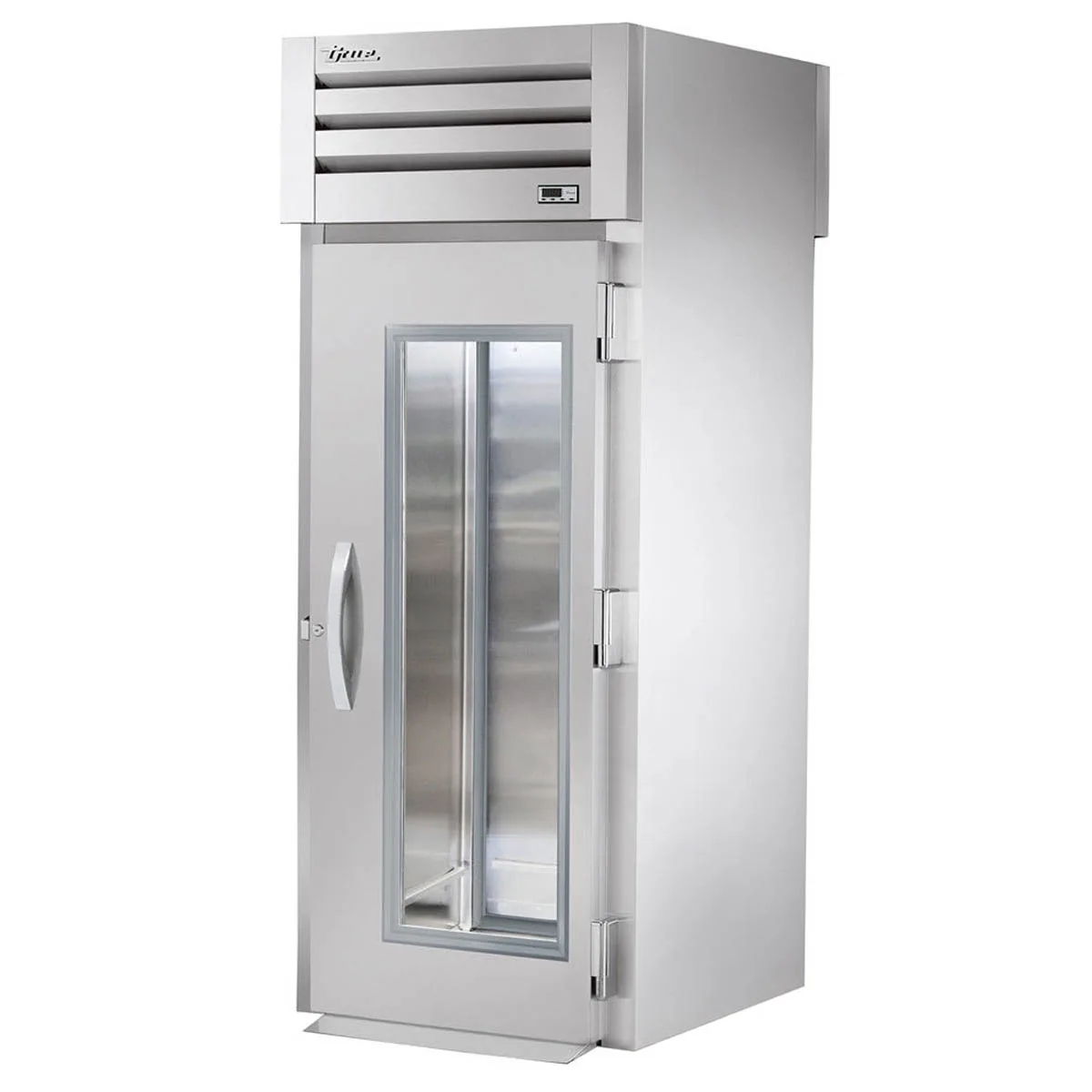 True STG1RRT-1G-1S-HC 35" 1-Section Roll-Thru Refrigerator w/ Front Glass & Rear Solid Door, Stainless Steel Front-Aluminum Sides