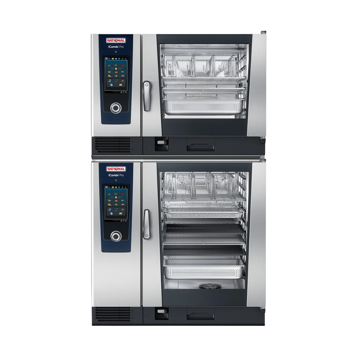 RATIONAL ICP 6-FULL ON 10-FULL E Double Stack Full Size 16 Sheet Pan Electric Combi Oven w/ Touchscreen, Steam Generator, 208/240V