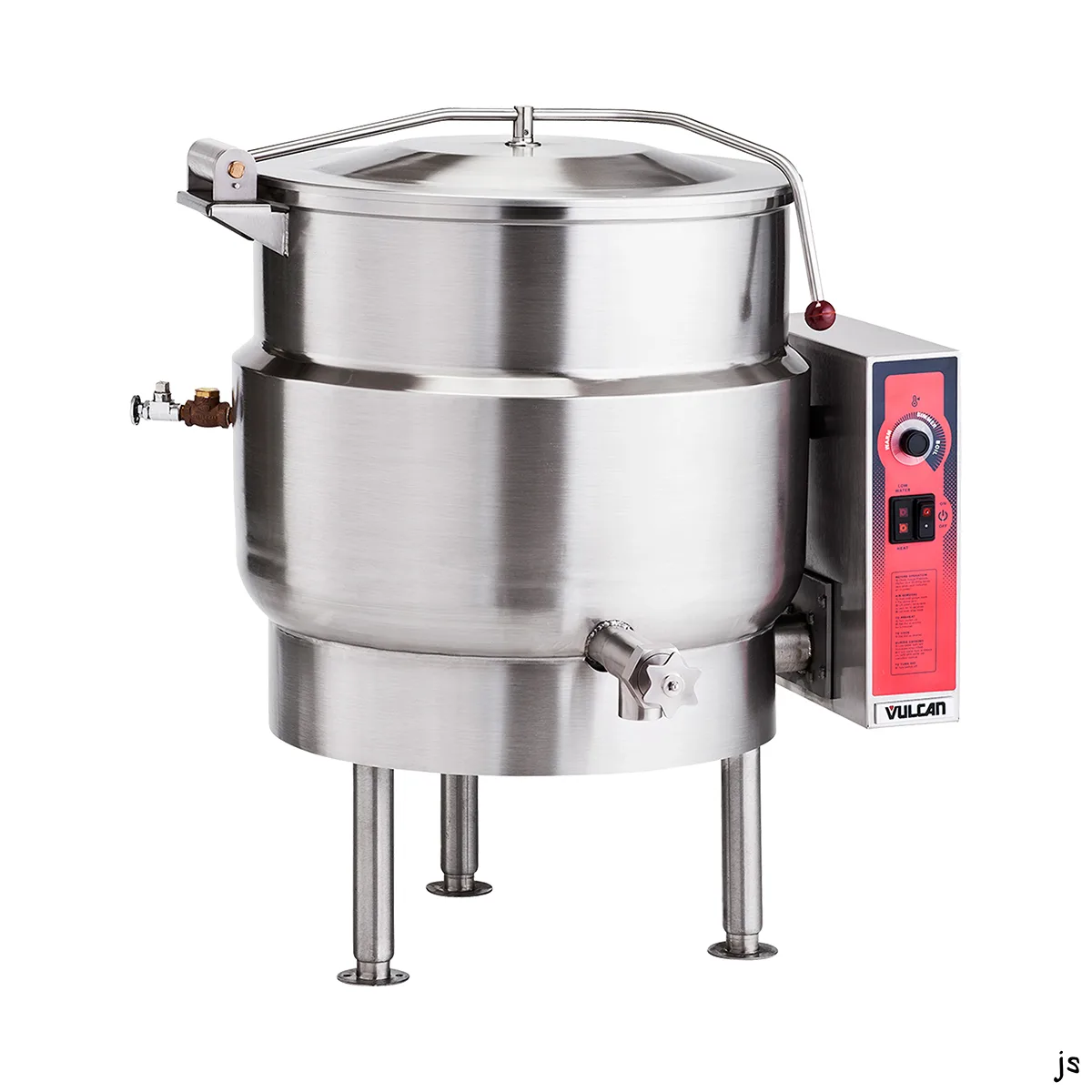 Vulcan K60EL 60 Gallon Floor Stationary 2/3 Steam Jacketed Electric Kettle w/ Tri-Leg Base
