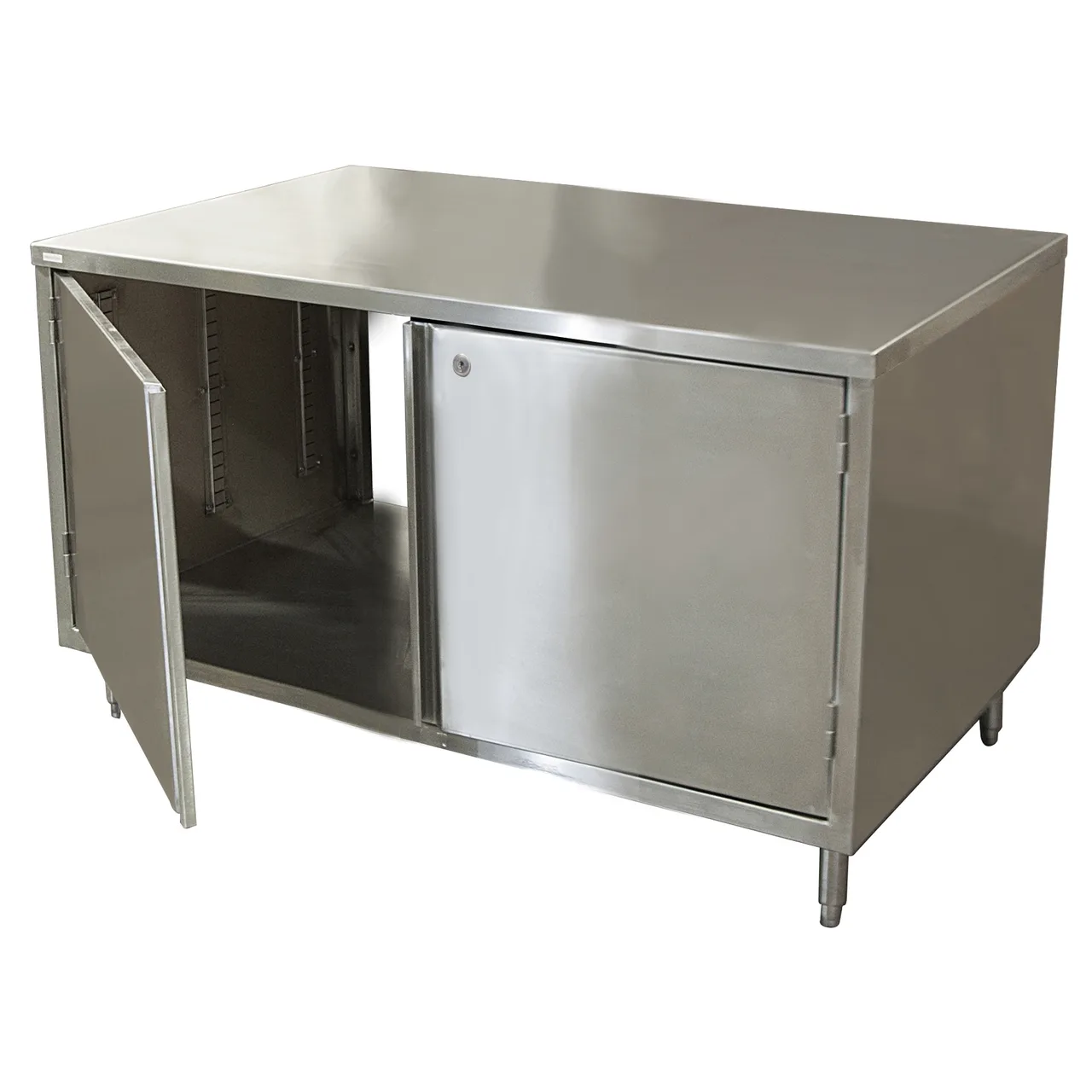 BK Resources CST-2448HL2 48" Cabinet Base Dual Access Hinged Doors Work Table with Lock