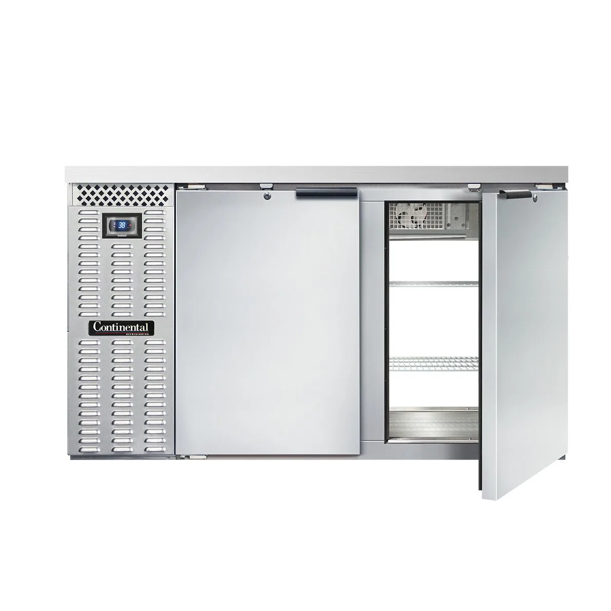 Continental Refrigerator BB59SNSSPT 59" Pass-Thru Solid Door Back Bar Cooler