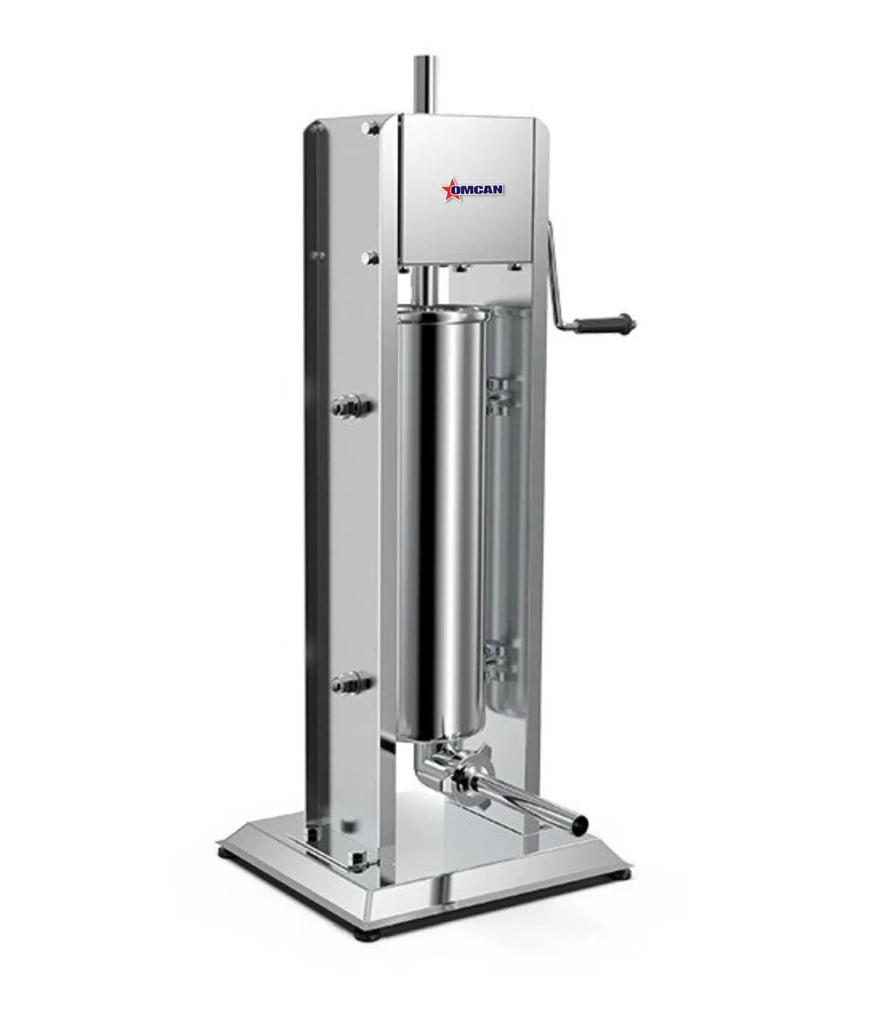 Omcan USA 47539 Manual Vertical Sausage Stuffer, 15 lbs. Capacity, Stainless Steel, Gear Drive, Removable Cylinder