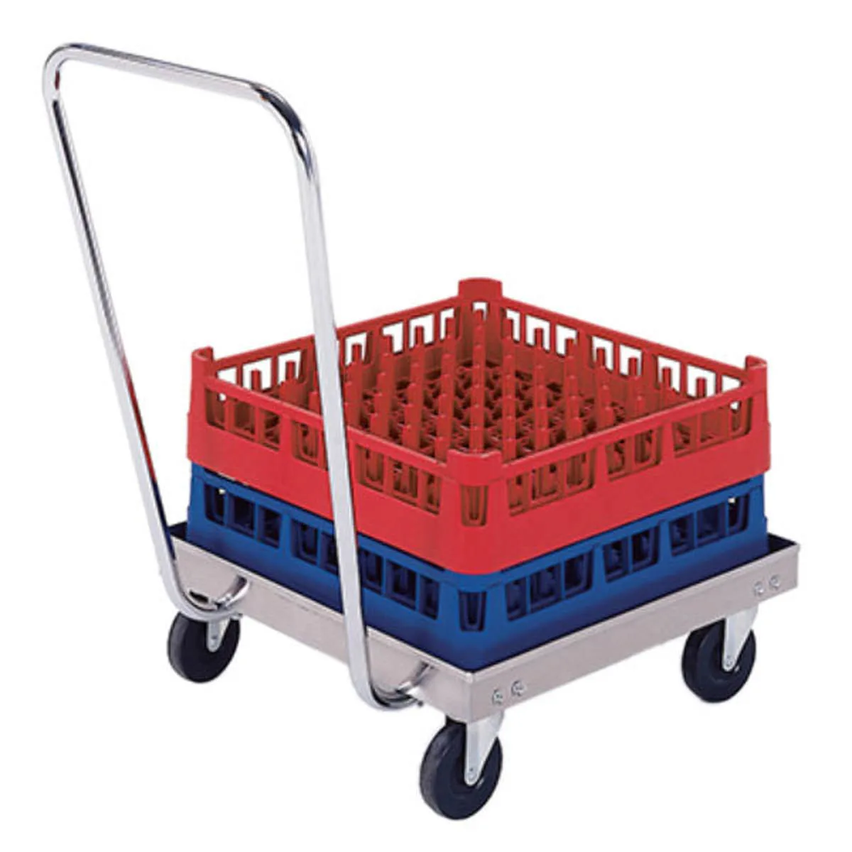 Lakeside PBGRD1 Stainless Steel Glass Rack Dolly, 200 lb, 20x20, Silver, Heavy Duty Casters