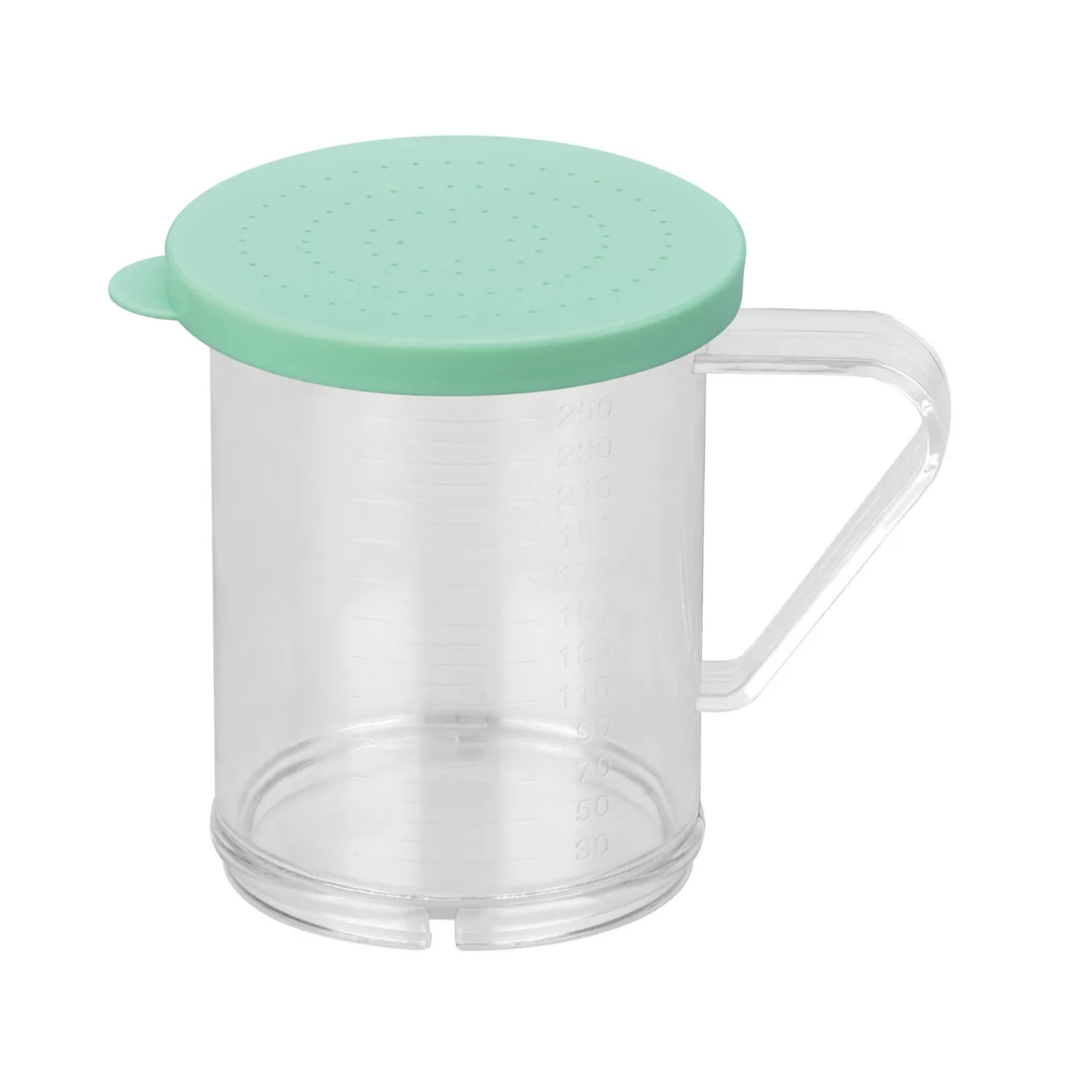 CAC China PDRG-10G-05 Dredge Shaker, 10‑11 oz Green Aluminum with Handle, 0.5mm Lid - Set