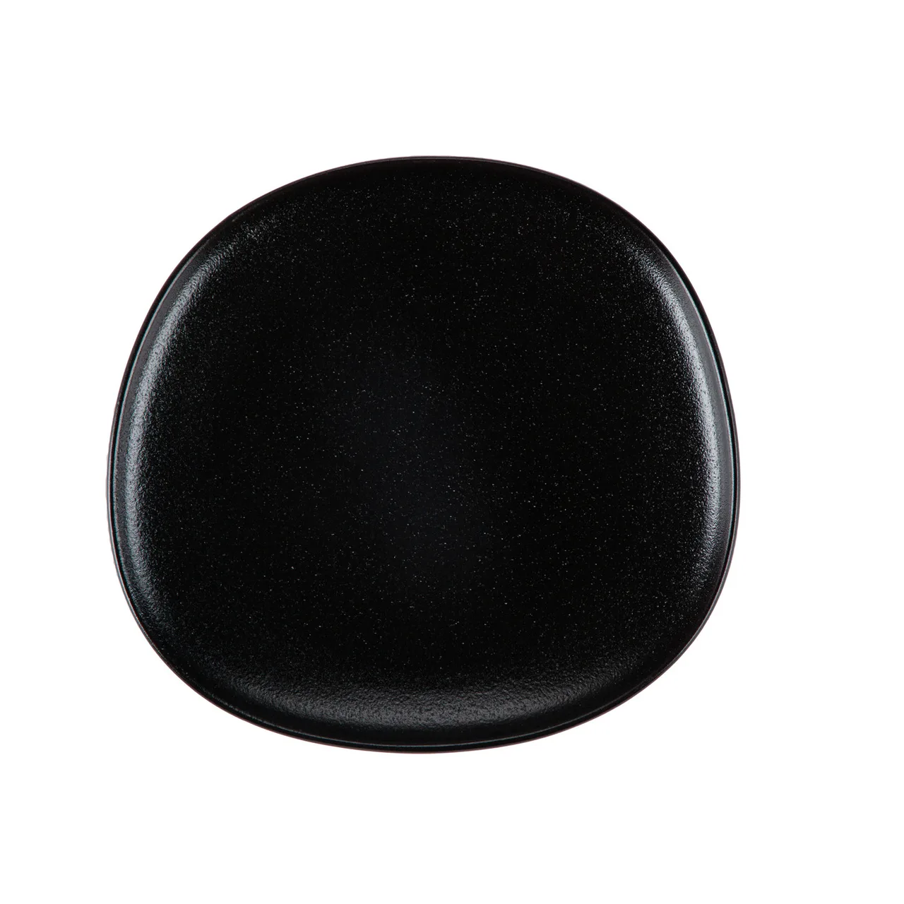 CACChina MOT-22-BLK Morton Plate, 7-22/25" L x 8-1/4" W x 3/4" H, Porcelain, Matte Black - Dozen