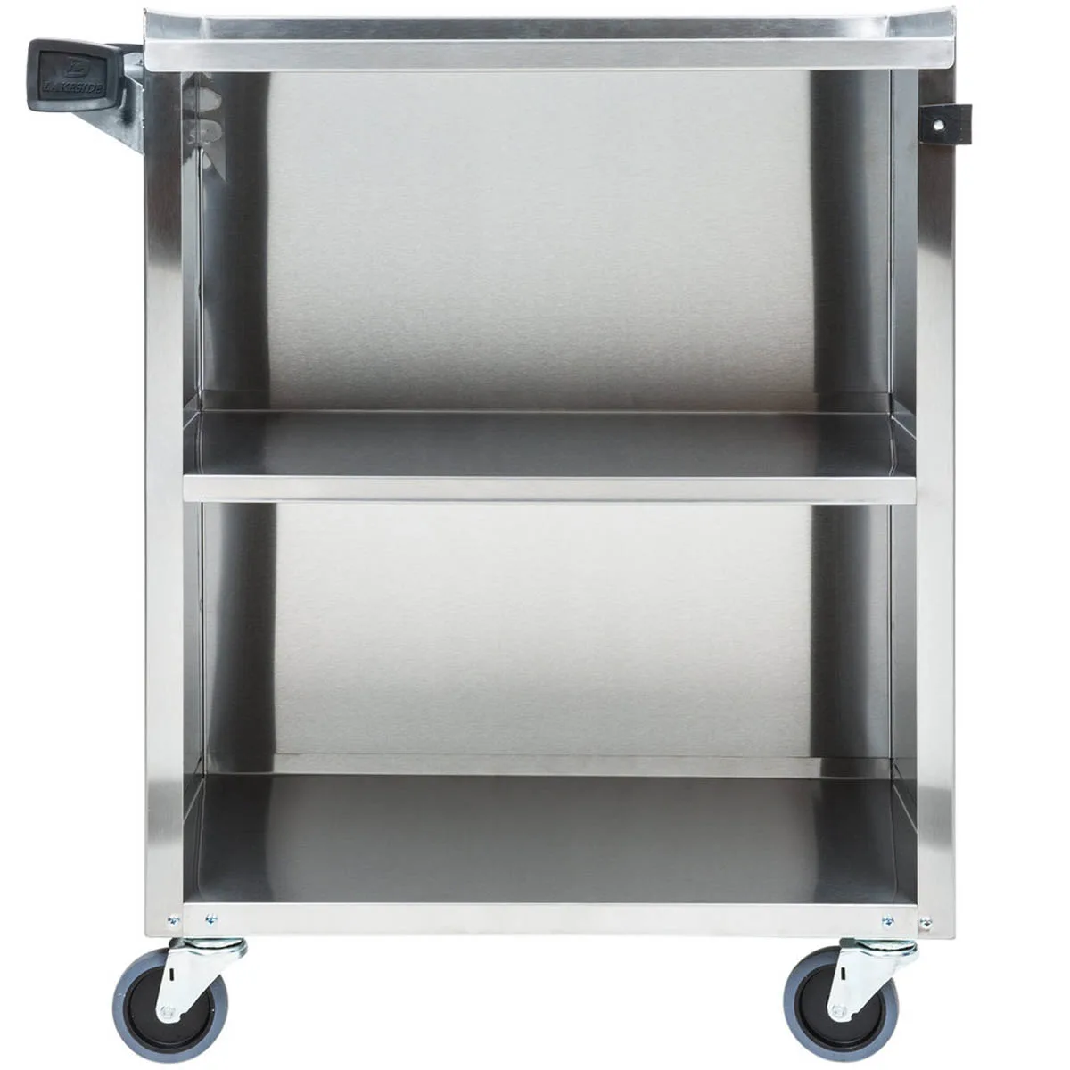 Lakeside 610 27" Stainless Steel 3 Shelf Bussing Cart w/ Enclosed Back & Sides