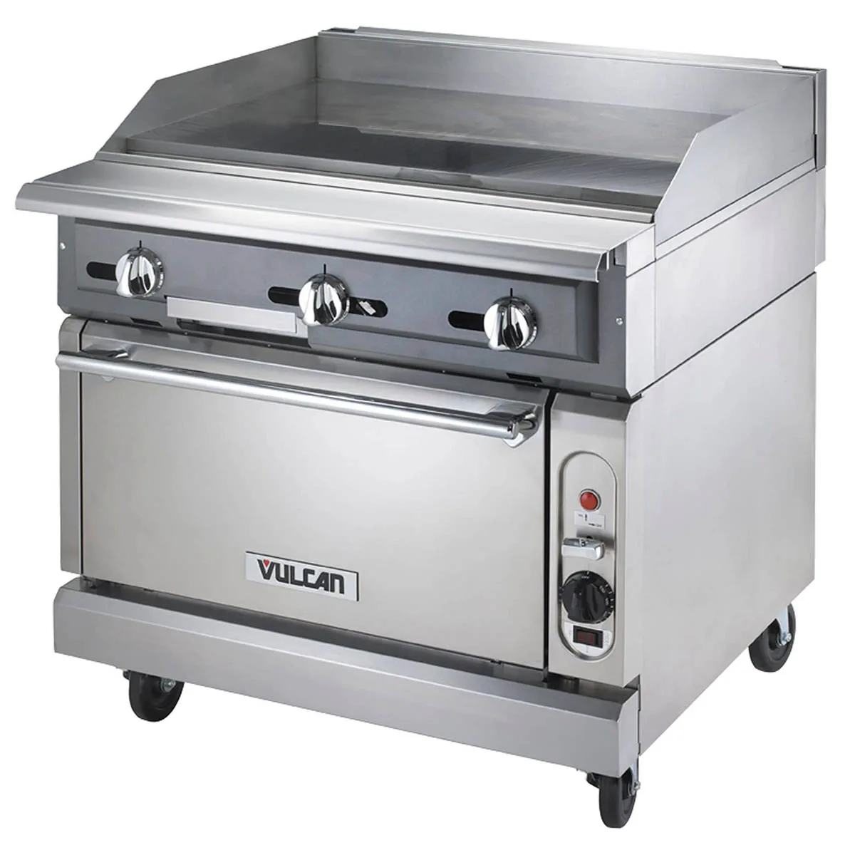 Vulcan VGMT36S 36" Gas Heavy Duty Range, 36" Full Griddle w/ Thermostatic Controls, (1) Standard Oven, 140.000 BTU
