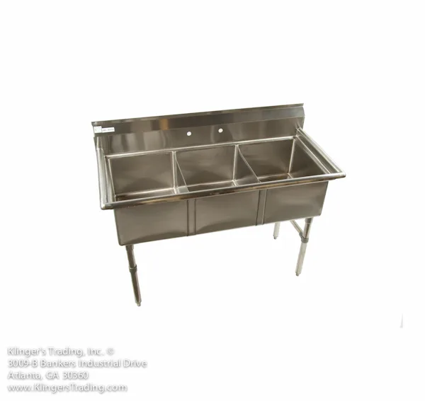 Klinger's Trading ECS31818 (3) Three Compartment Sink