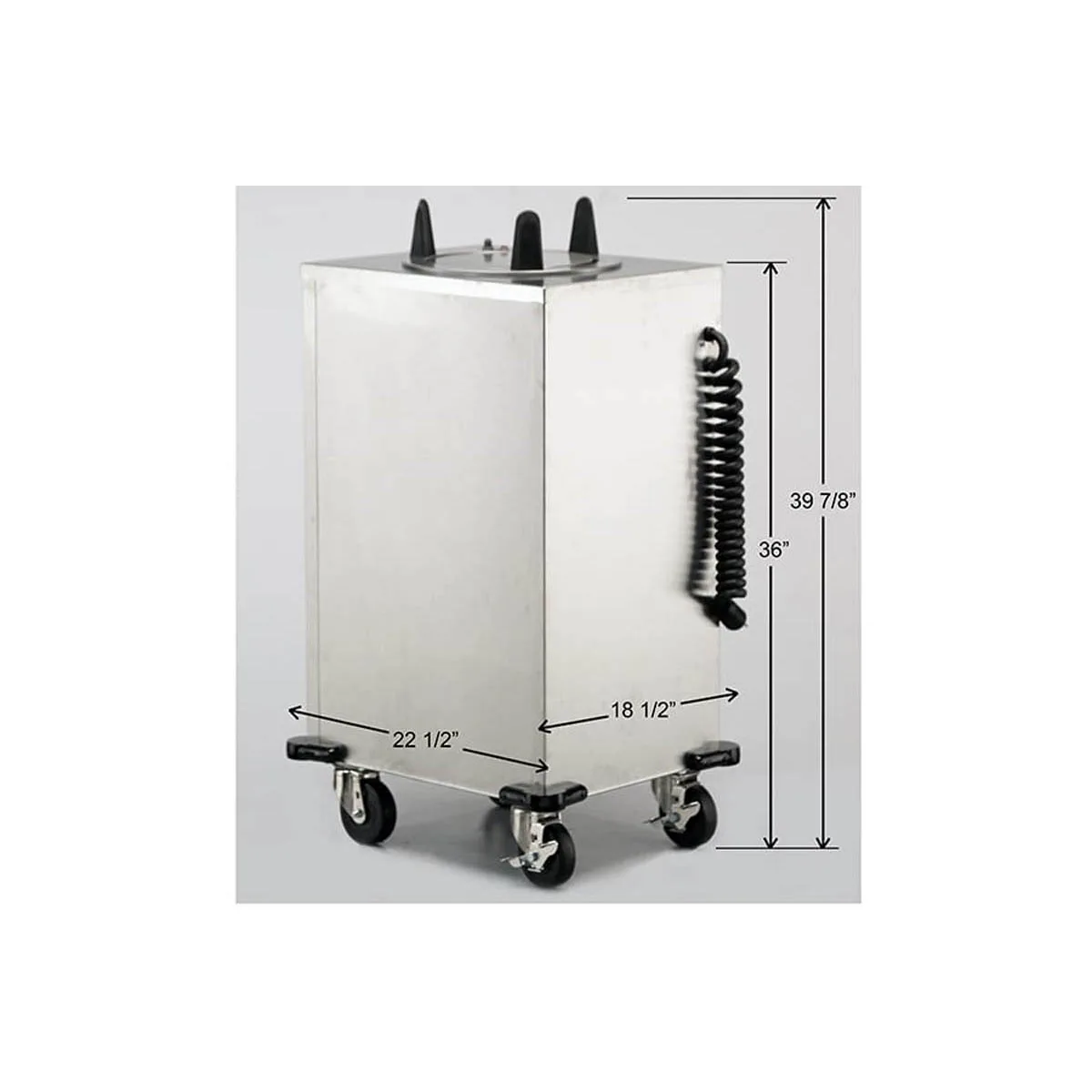 Lakeside 6109 Mobile Heated Single Stack Dish Dispenser Dispenser, 8-1/4"-9-1/8" Plates