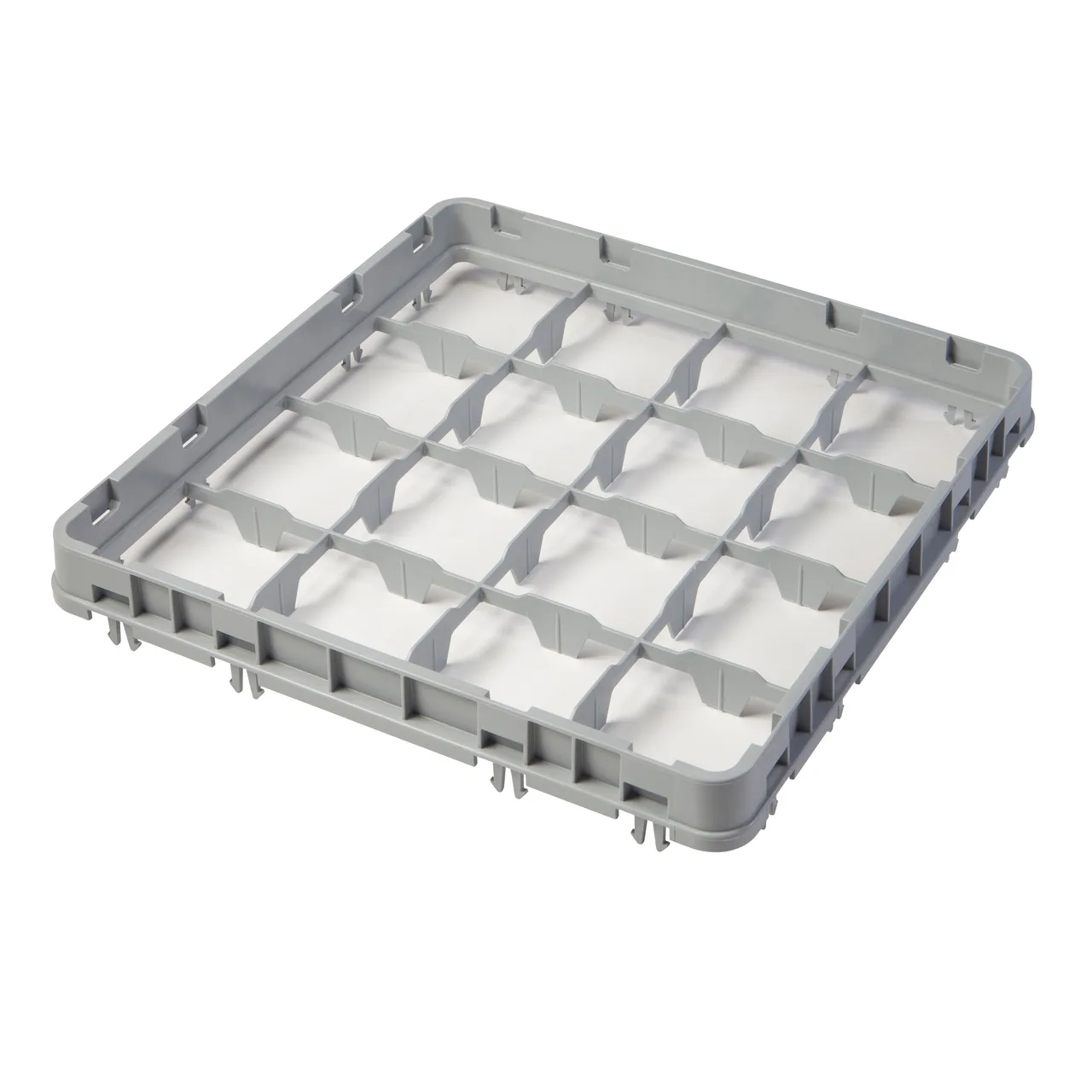 Cambro 16E2151 Half Drop Extender, Full Size, 16 Compartments, Soft Gray, 19-5/8" x 19-5/8"