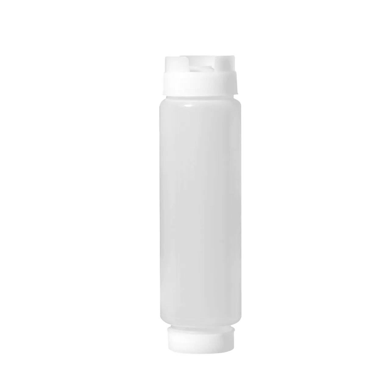 Omcan USA 81161 - 16 oz Clear Squeeze Bottle, Wide‑Mouth 62mm, Tip, PP/PE/Sil, Clear/White Cap, NSF