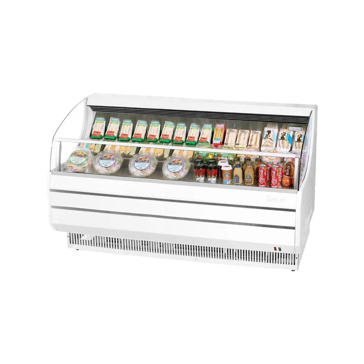 Turbo Air TOM-75SW-N 75" Horizontal Open Air Merchandiser in White, Self-Contained, 3 Shelves