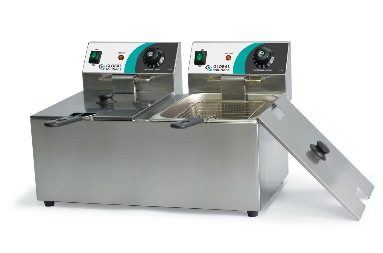 Global Solutions by Nemco GS1612-120 Split Pot Countertop Electric Fryer