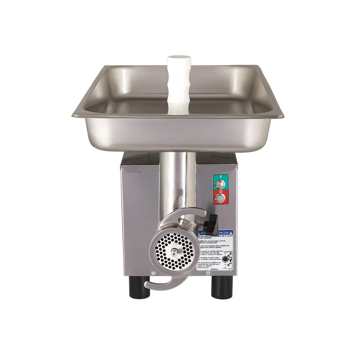 Pro-Cut KG-12-SS Bench Electric Meat Grinder – #12 Hub, 3/4 HP, 444/342 lb/hr, Stainless Steel, 550W, 115V, Non‑Slip Feet