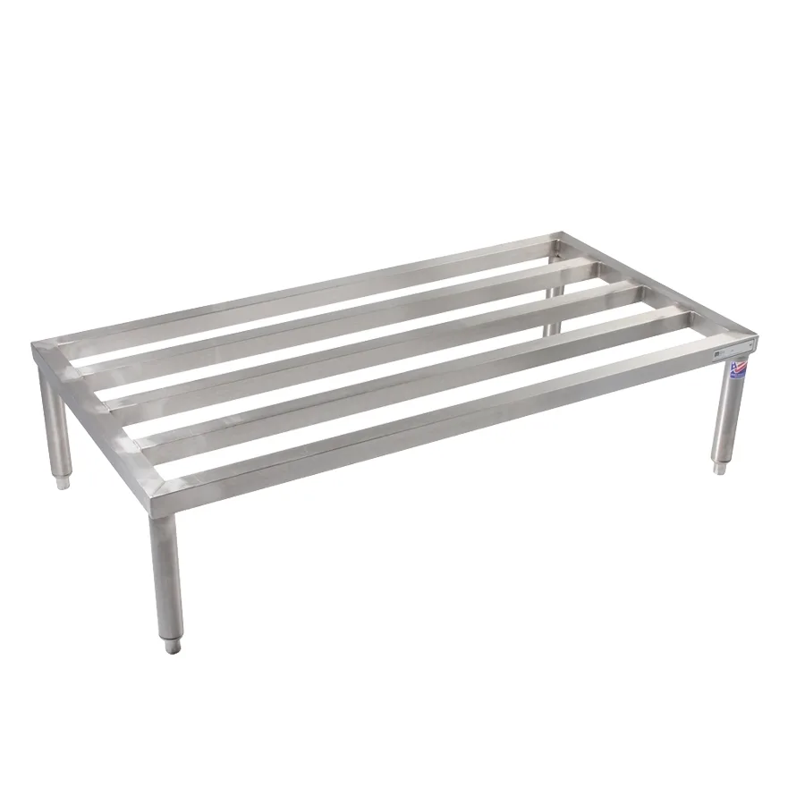 John Boos JB04 Tubular Stainless Steel 1-Tier Dunnage Rack - 34"W x 24"D x 12"H