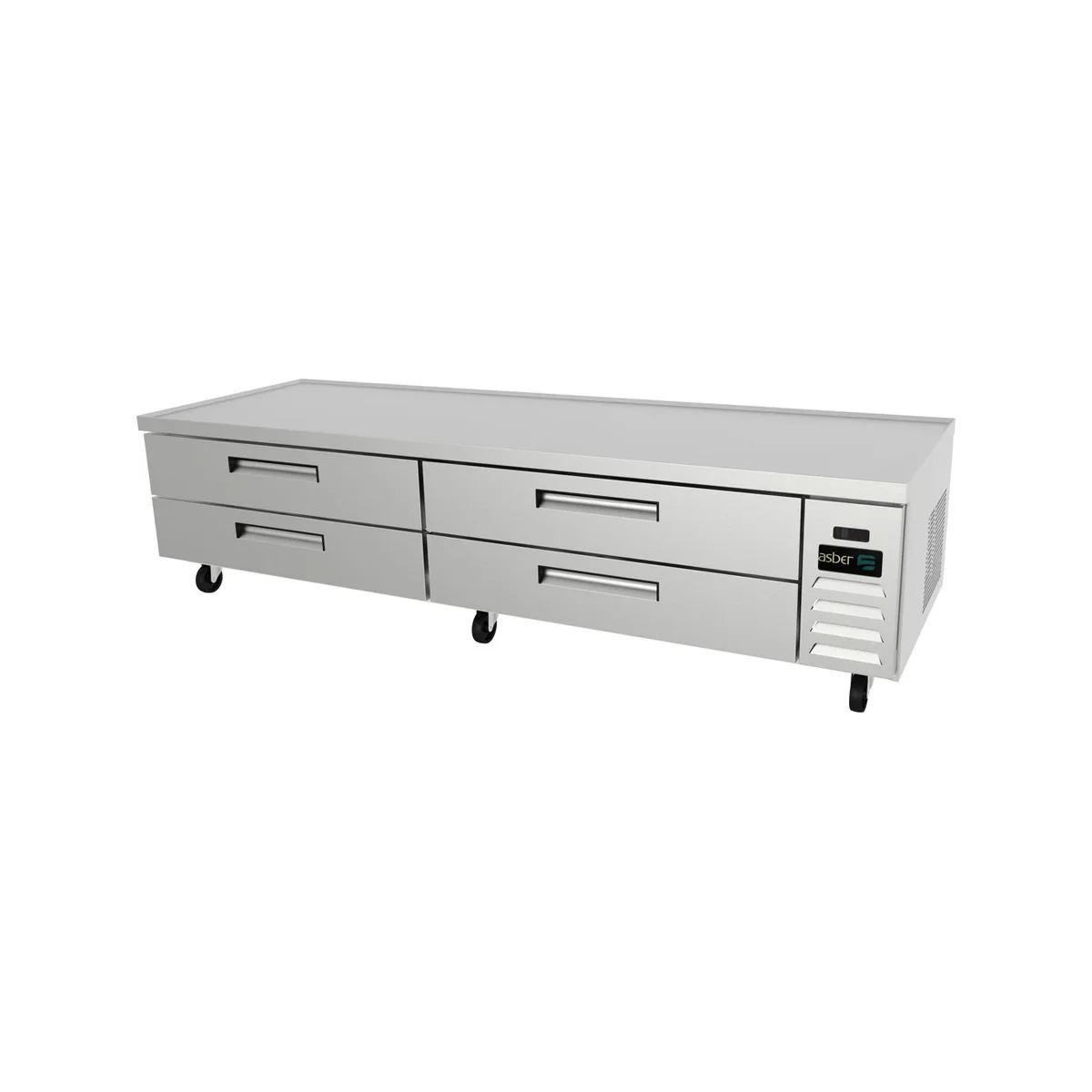 Asber ACBR-96 96" 4 Drawers Refrigerated Chef Base w/ (12) 12" x 20" Pan Capacity