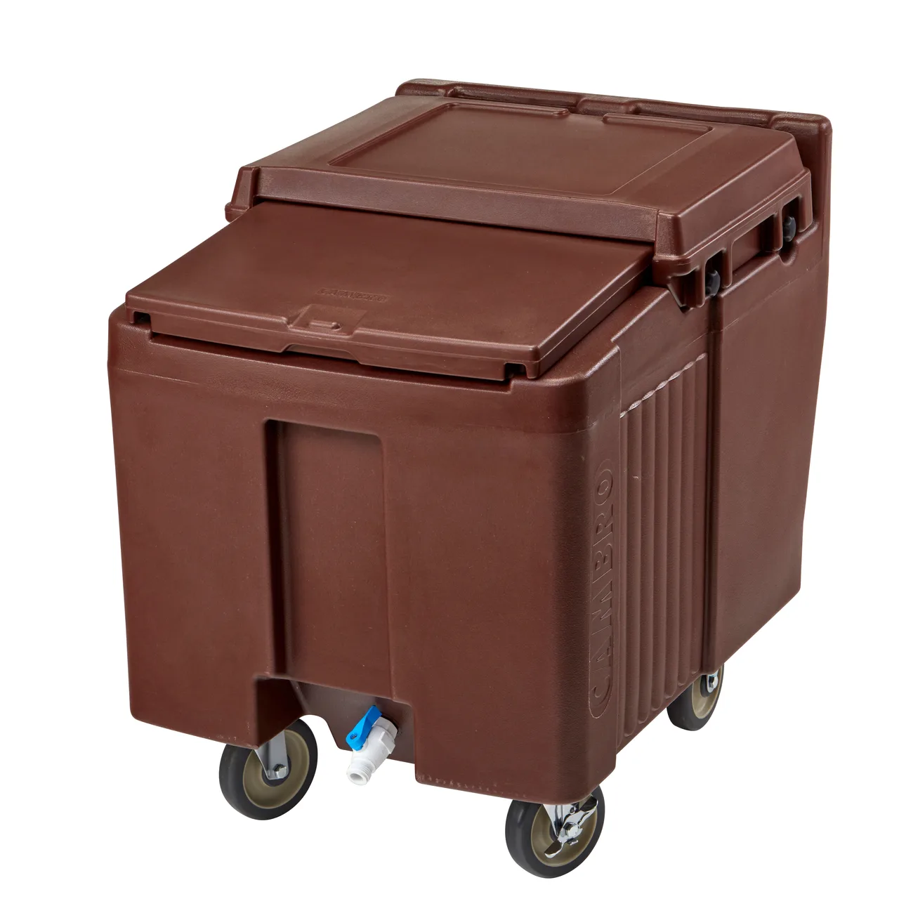 Cambro ICS125LB131 Plastic Mobile Ice Bin / Ice Caddy, 125 lb, Dark Brown