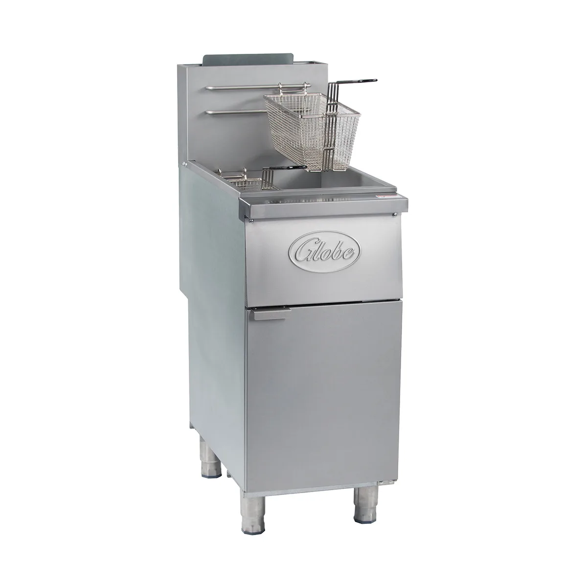 Globe GFF35G Full Pot Floor Model Gas Fryer, Natural Gas, 35 lbs. Oil Capacity, with (2) Nickel Chrome Baskets
