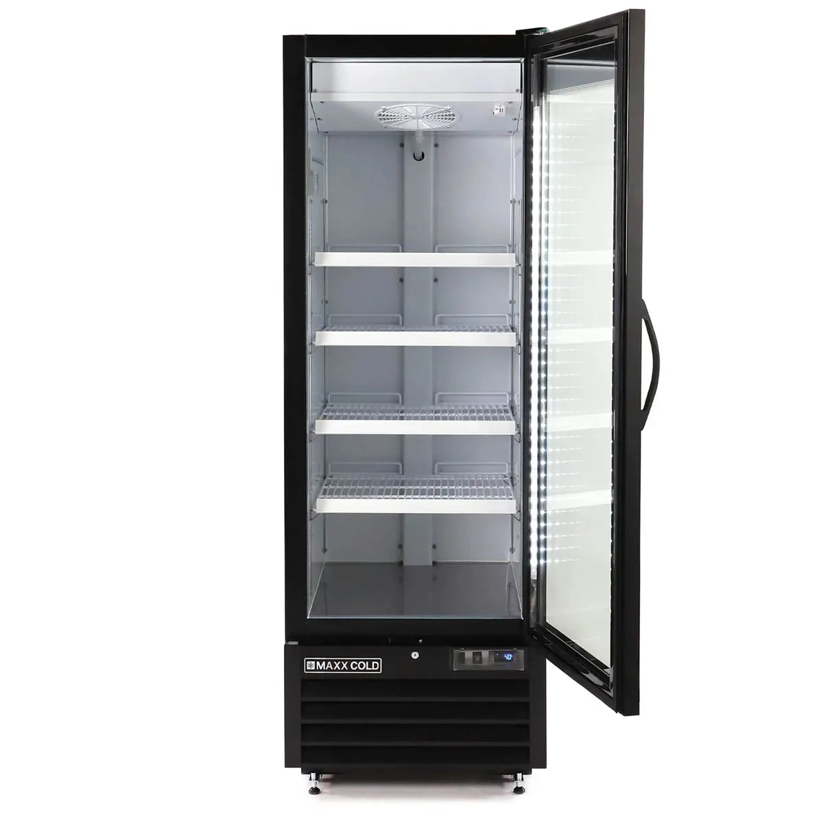 Maxx Cold MXGDM-30RBHC - 27" Glass Door Refrigerator, 30 cu ft, 1/3 HP Compressor, Condensate Pan