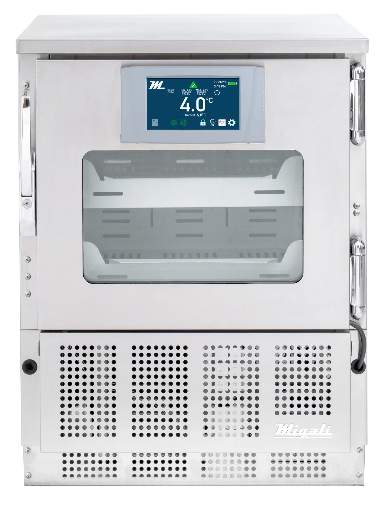 Migali EVOX-U1RG-PH 24" Glass Door Refrigerator, 4.2 Cu Ft, TXV Cooling, IntelVU LCD, 115V