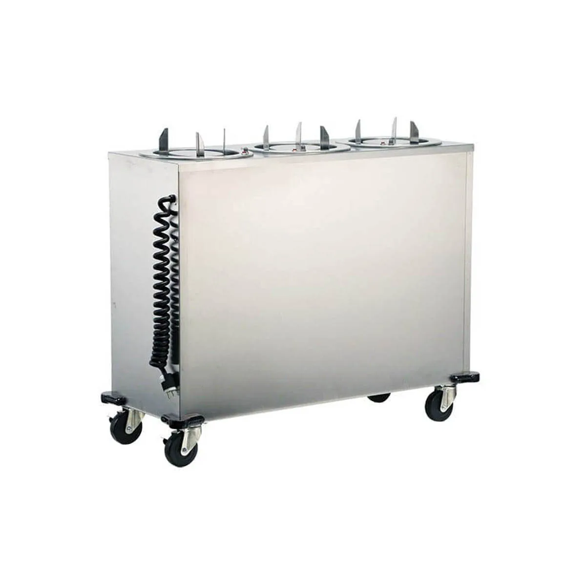 Lakeside 965 Mobile Enclosed 3-Stack Dish Dispenser w/ 9.75" Dia. Dish Size, Heated