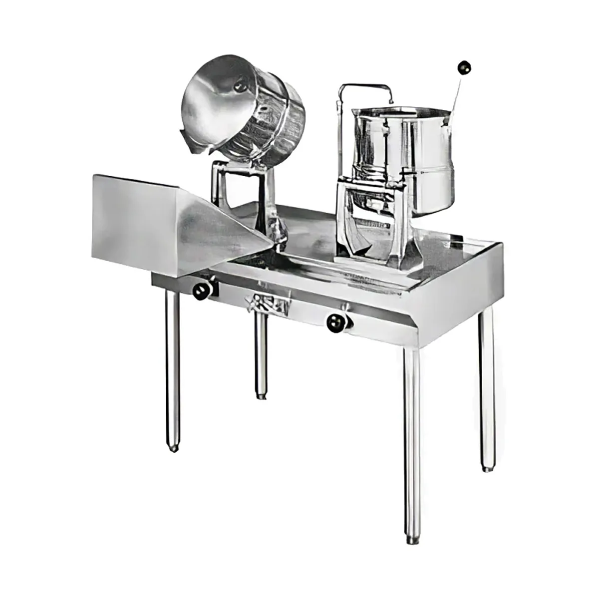 Groen 159426 16 Gallon Floor Tilting 2/3 Steam Jacketed Direct Steam Kettle w/ 48" Table