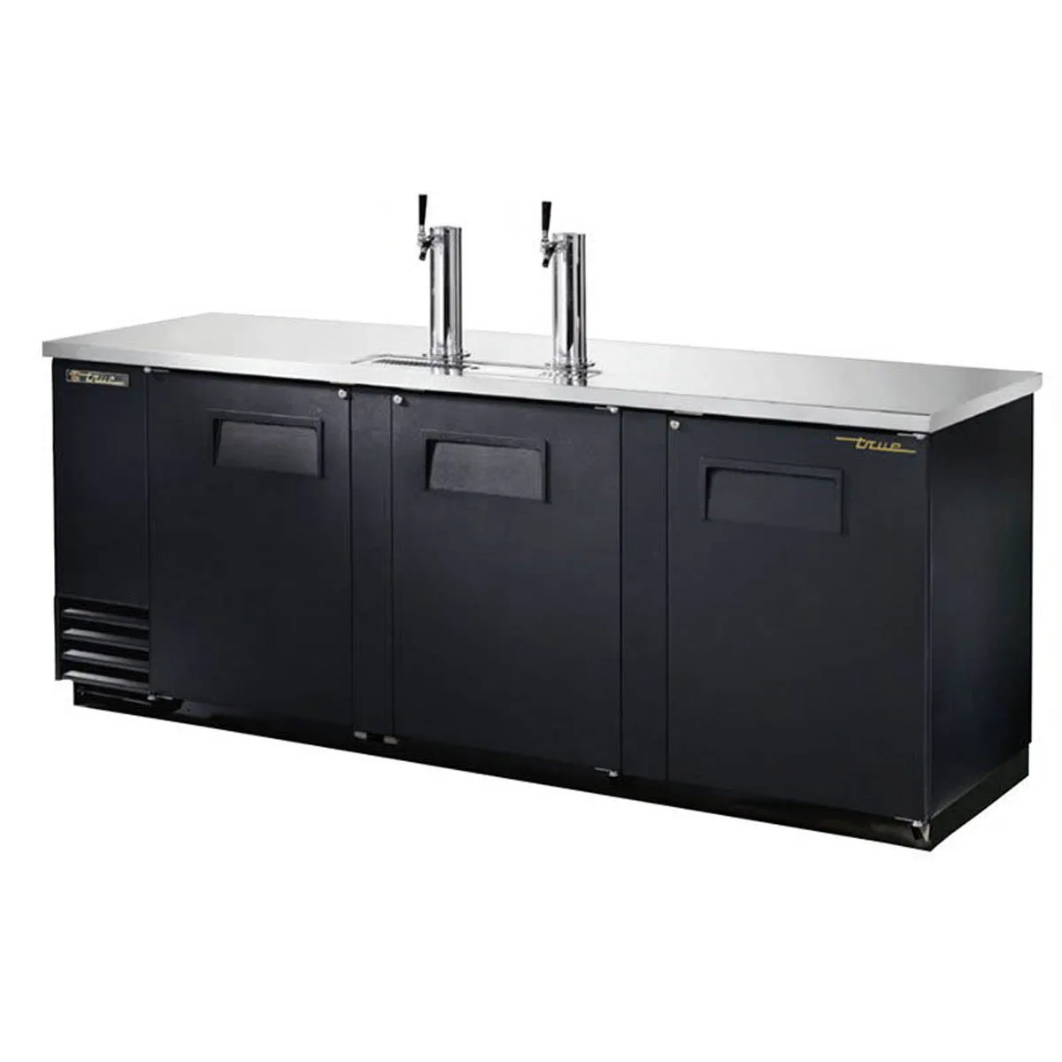 True TDD-4-HC 90" Solid Swing Door Direct Draw Beer Dispenser with 2 Taps & 4 Keg Capacity