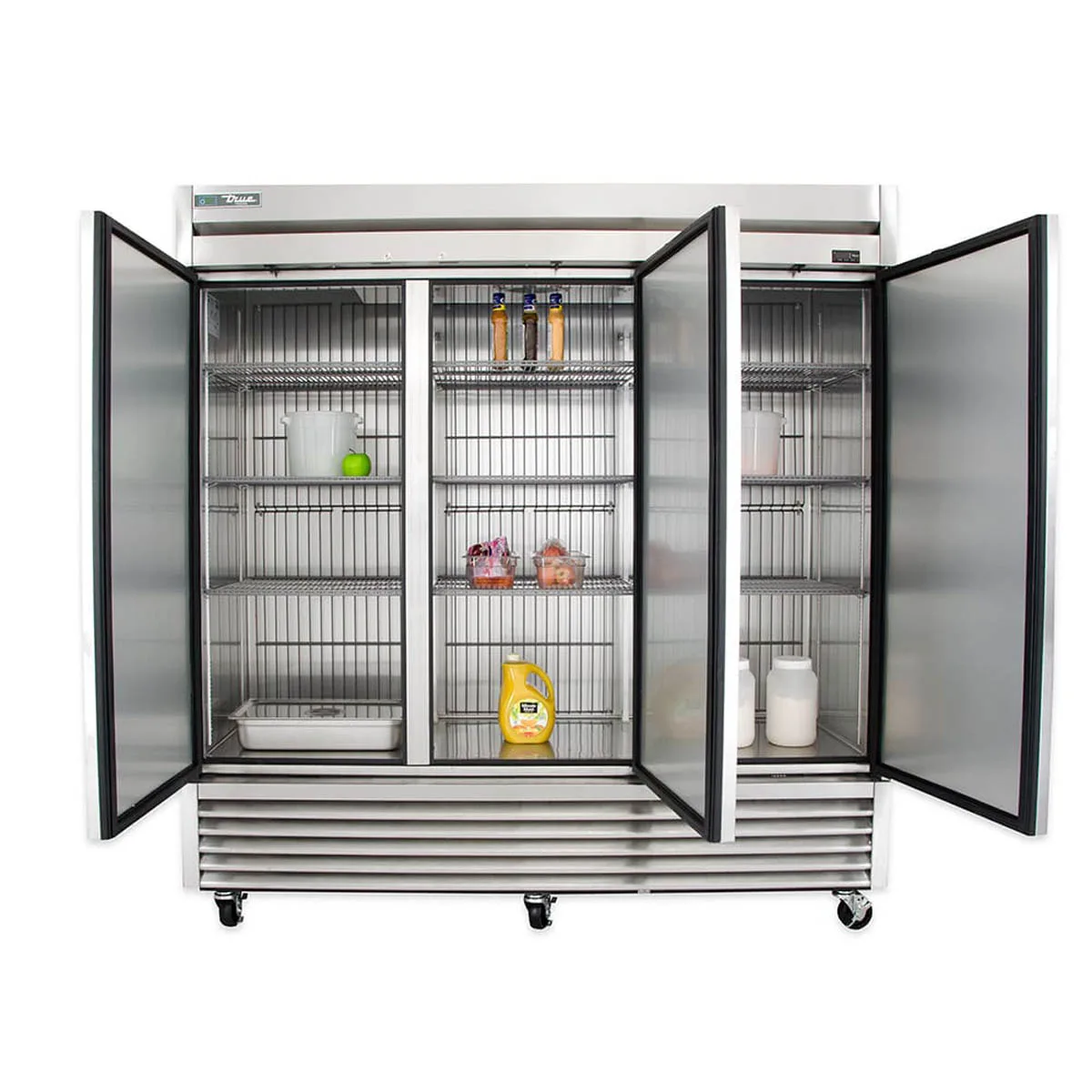 True T-72F-HC 78“ 3-Solid Door Reach-In Freezer, Bottom Mounted, 72 cu. ft., Stainless Steel Front, Aluminum Sides