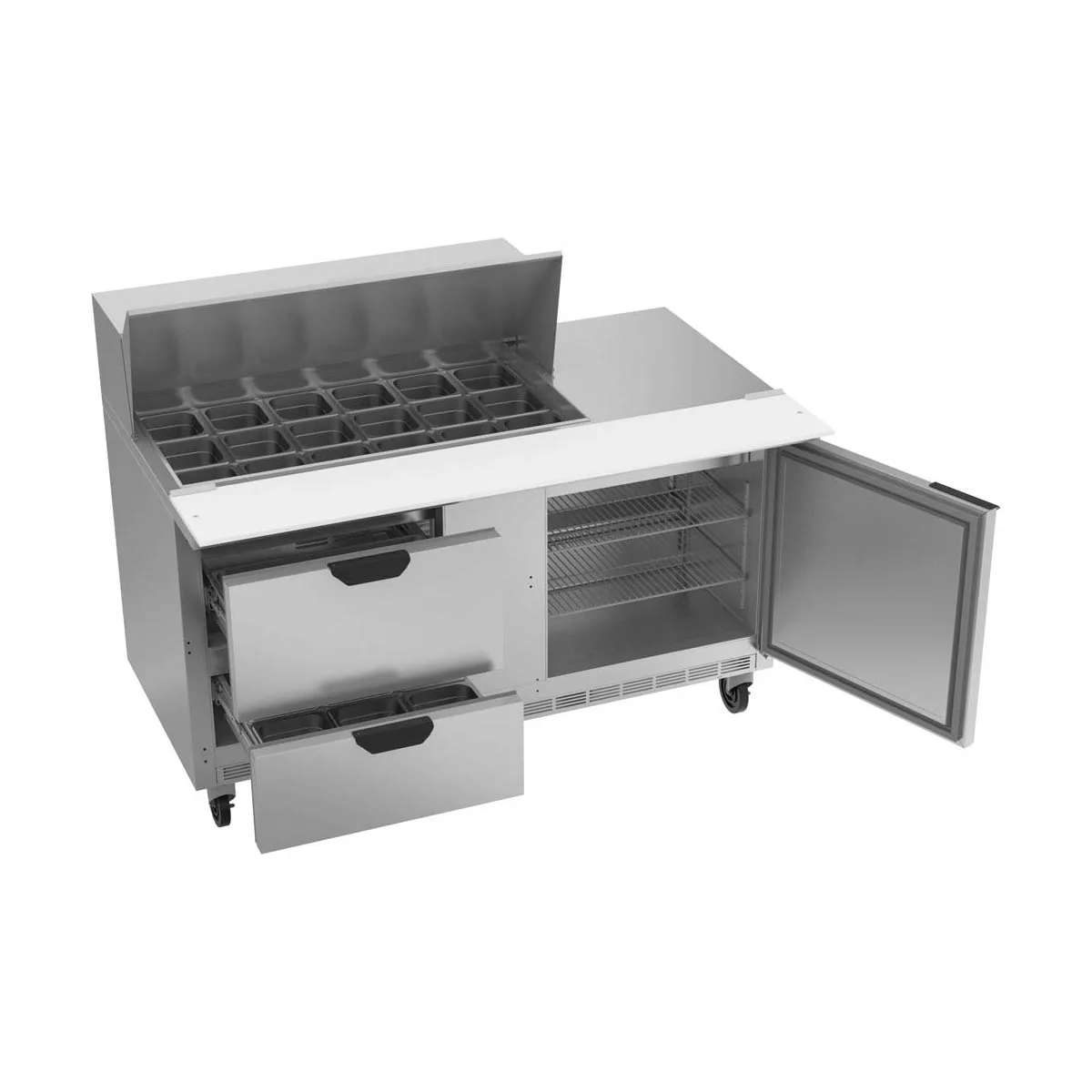 Beverage Air SPED60HC-18M-2 60" Mega Top Sandwich/Salad Prep Table w/ 4 Drawers & 1 Door, 18 Pans