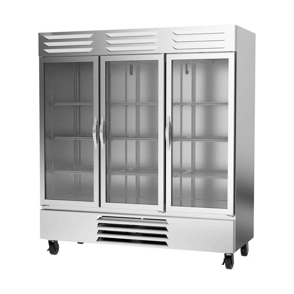 Beverage Air FB72HC-5G 75" 3-Glass Door Reach-In Freezer, Bottom Mount, 68.43 cu. ft., Stainless Steel Front