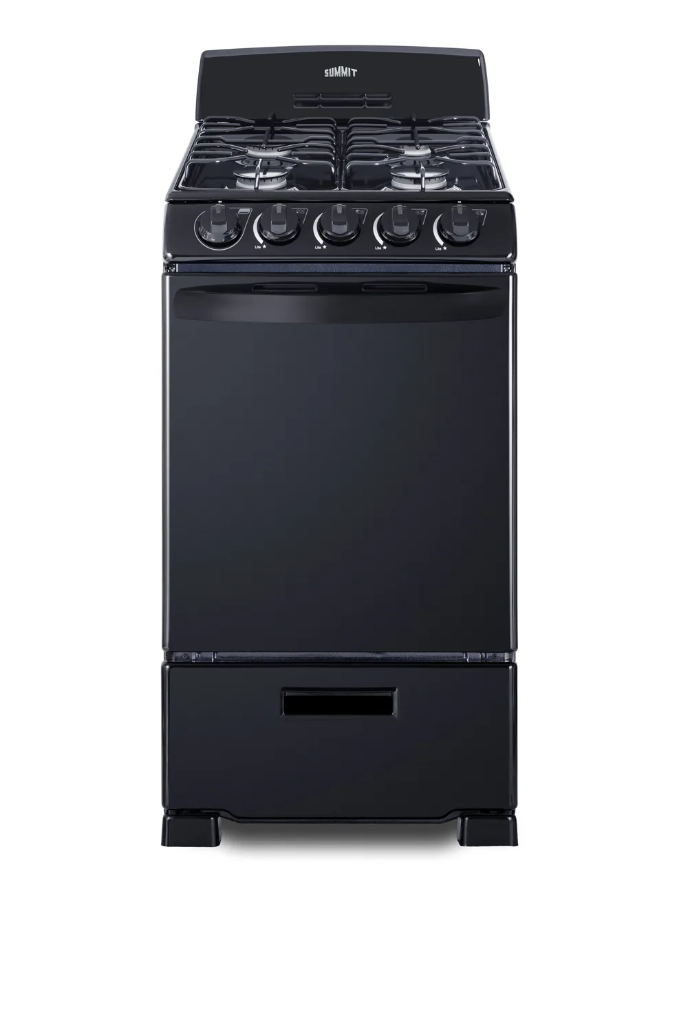 Summit RG201B Gas Range, 20" W, 2.3 Cu.Ft. Oven Capacity