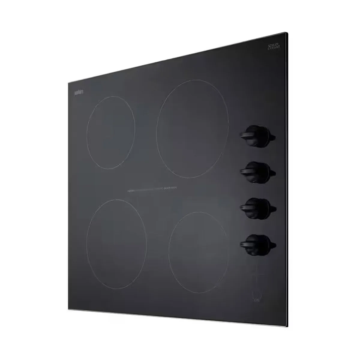 Summit CR4B242BK 24" Electric Radiant CookTop w/ (4) Burners, White Ceramic Glass, Manual Controls, 6.0 kW, 230v