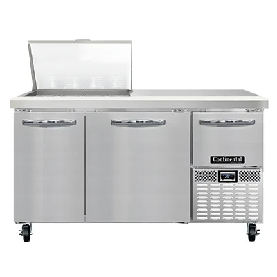 Continental Refrigerator RA60N12M 60" Mega Top Sandwich Prep Table w/ 3 Doors, 12 pans