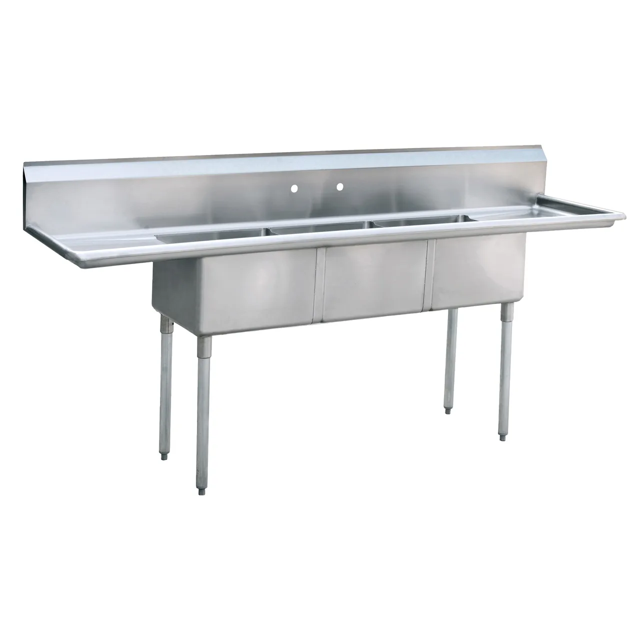 Atosa USA MRSA-3-D Three Compartment Sink, 90"W X 24"D X 44-1/2"H