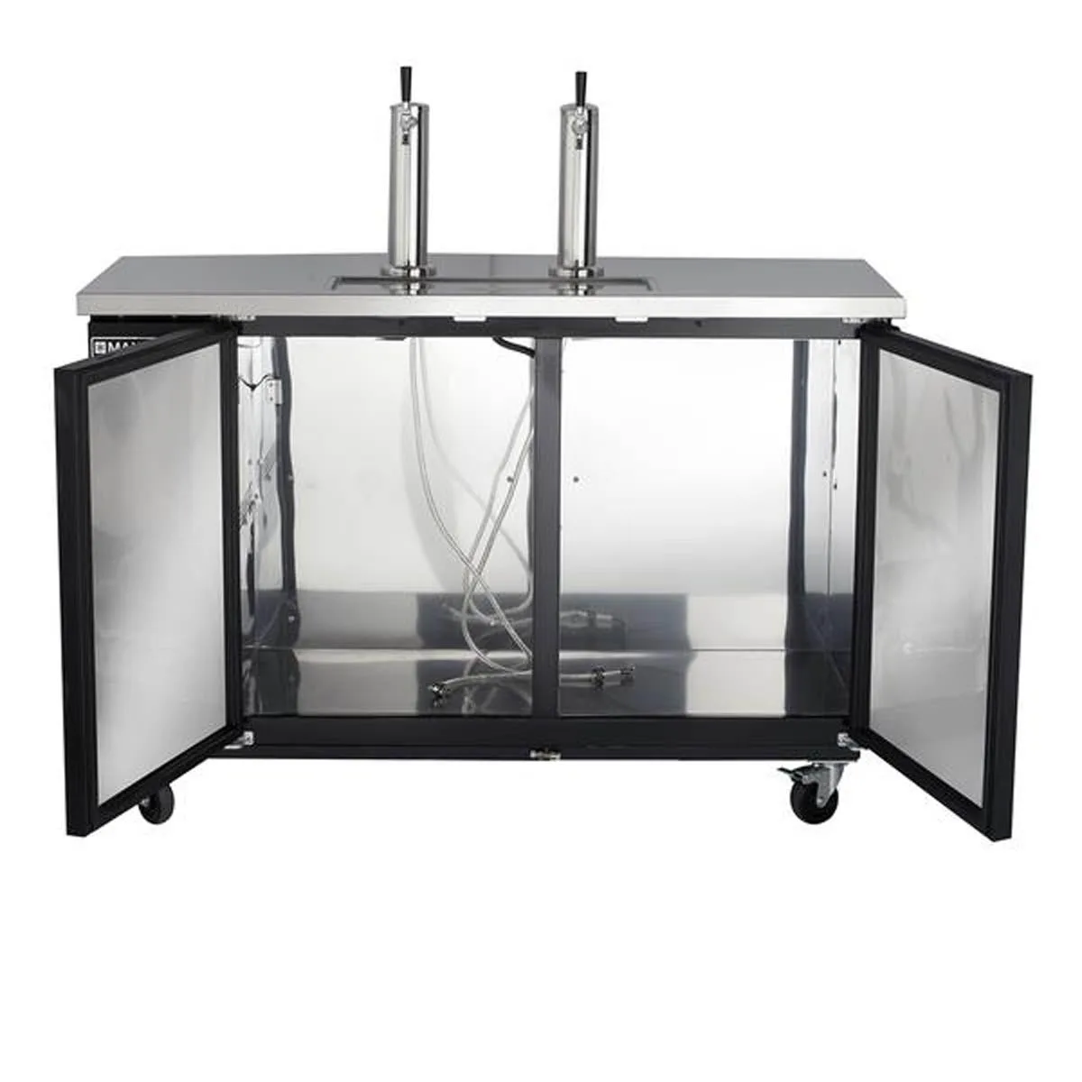 Maxx Cold MXBD60-2BHC 61" Draft Beer Cooler w/ 2 Kegs, 14.2 cu. ft., 2 Single-Tap Towers