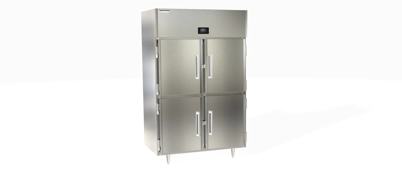 Delfield DSLH2-SH 2-Section Heated Holding Cabinet, 46.5 cu ft, 2-Door Solid Stainless Steel, 6 Adjustable Wire Shelves