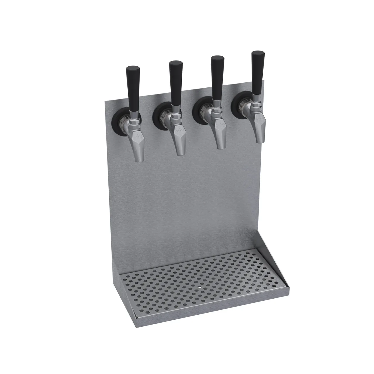 Krowne KWMDT-4S Wall Mounted Drip Tray, Four Faucets, Brushed Stainless Steel, 15" OA Length