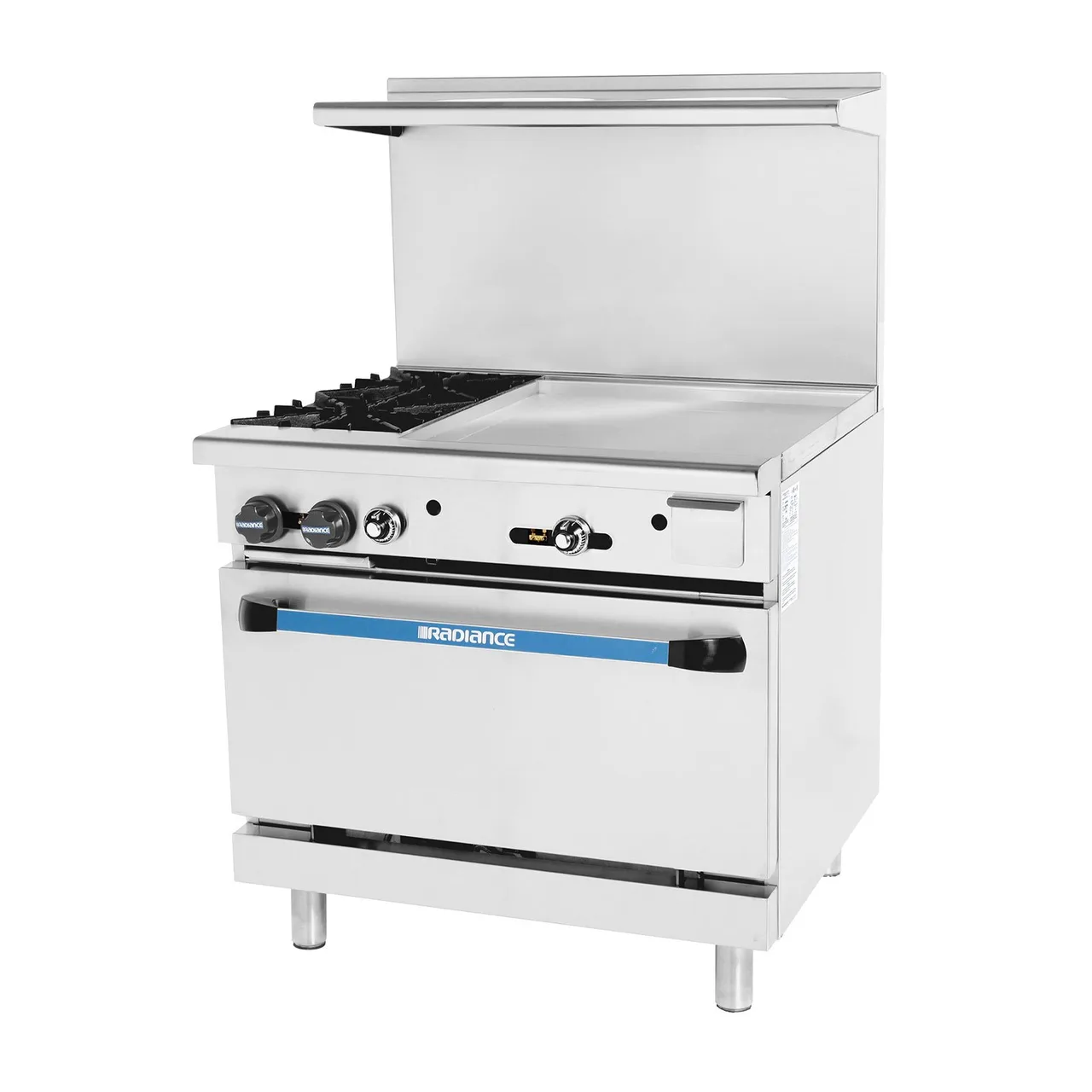 Turbo Air TARG-2B24G 36" Gas Restaurant Range w/ (2) Open Burners, 24" Griddle Right, (1) Standard Oven, 136.000 BTU