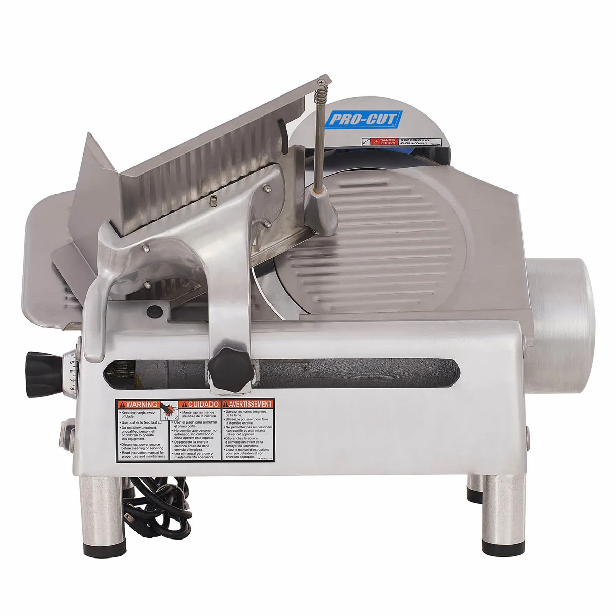 Pro-Cut KMS-12 - Manual Commercial Meat Slicer, 45° Gravity Feed, 1-1/2" Max Slice, 12" German Stainless Blade, Gear-Driven, 1/3 HP, 250W, 115V