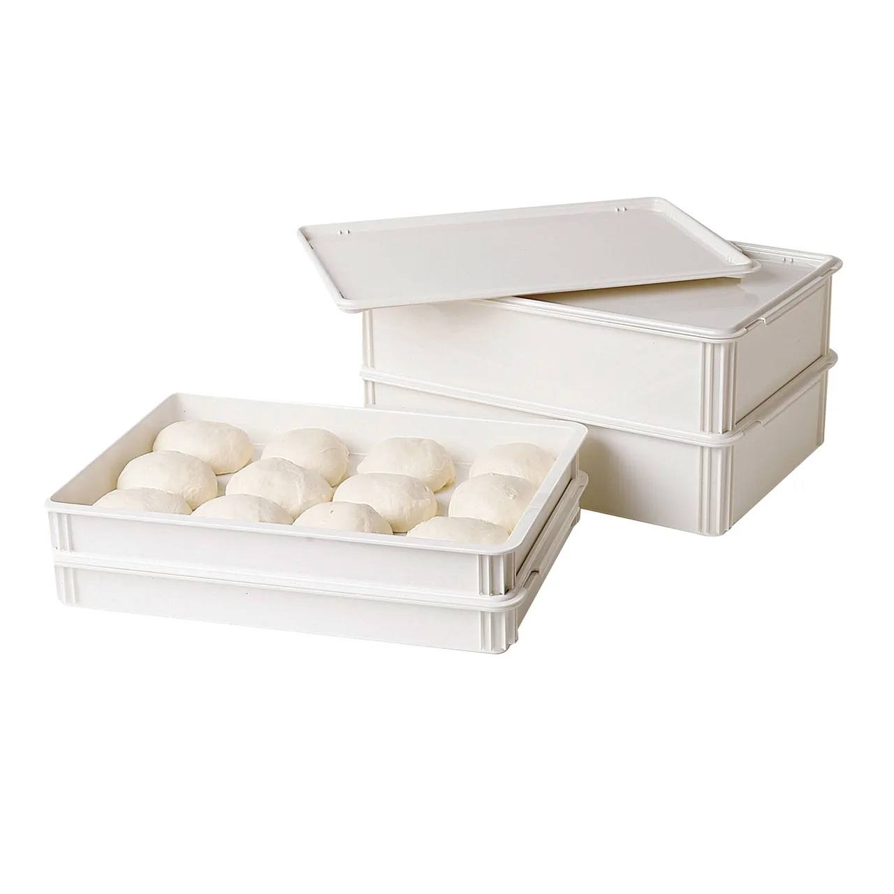 Cambro DB18263CW148 Pizza Dough Box, 26" L x 18" W x 3" D, White Polycarbonate, NSF, Dishwasher Safe