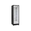 Omcan USA 48381 - 24" One-Section Merchandiser Refrigerator, Black Steel, Glass Door, Defrost