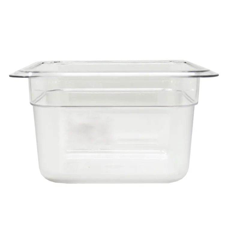 Omcan USA 80040 - 1/6 Size Clear Polycarbonate Food Pan, 6-15/16" x 6-3/8" x 3-15/96" Deep, NSF