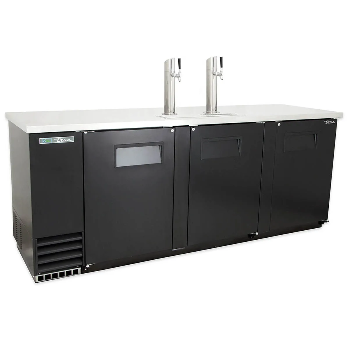 True TDD-4-HC 90" Solid Swing Door Direct Draw Beer Dispenser with 2 Taps & 4 Keg Capacity