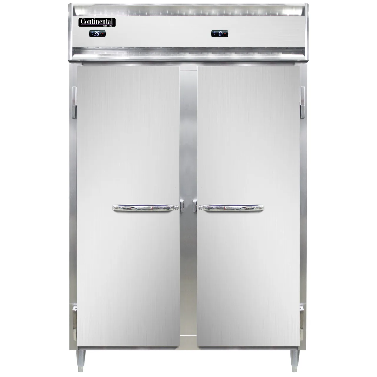 Continental Refrigerator D2RFN 52" 2-Section Reach-In Refrigerator Freezer Combo w/ 2 Solid Doors