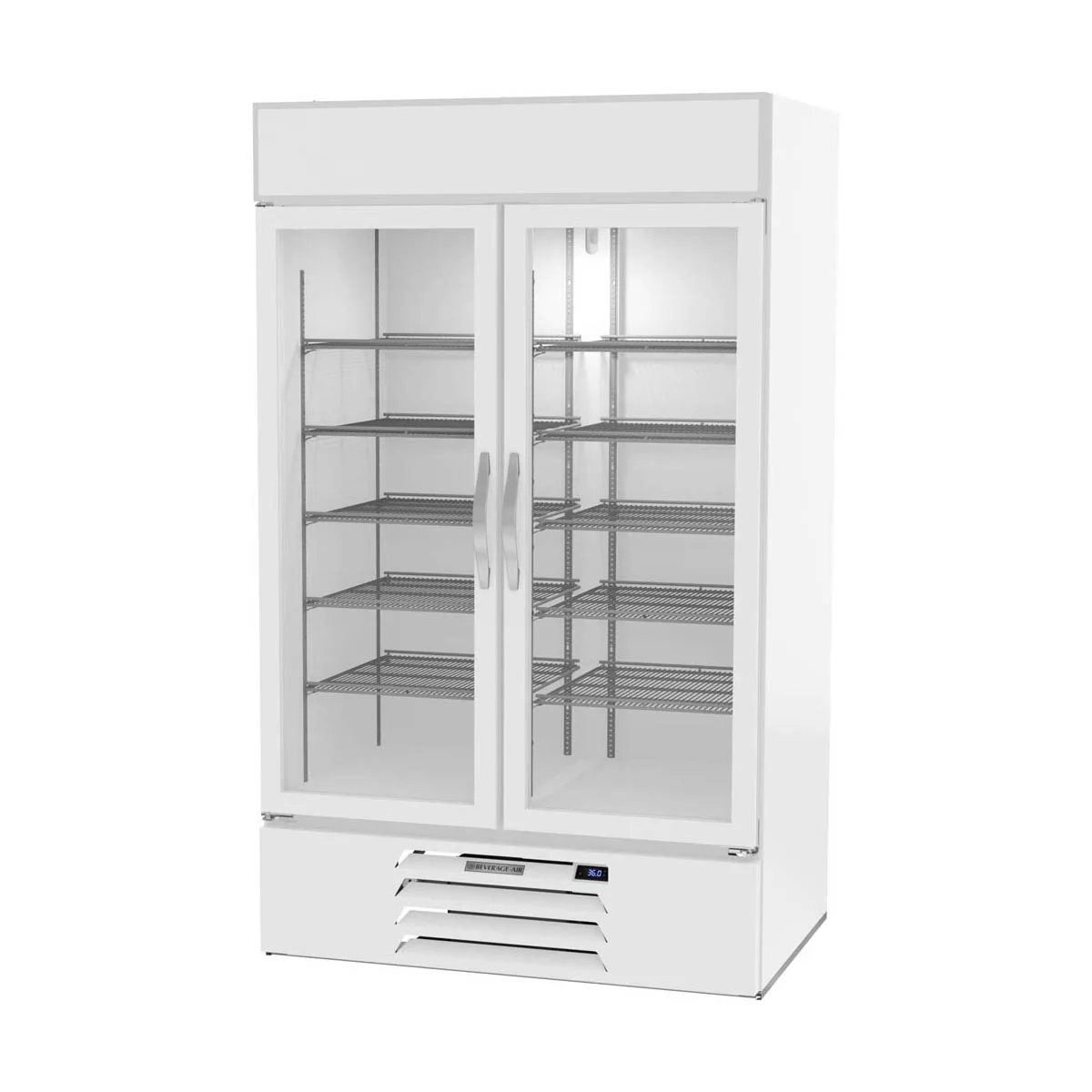 Beverage Air MMR44HC-1-W 47" Two Glass Door Merchandiser Refrigerator in White, 40. cu. ft.