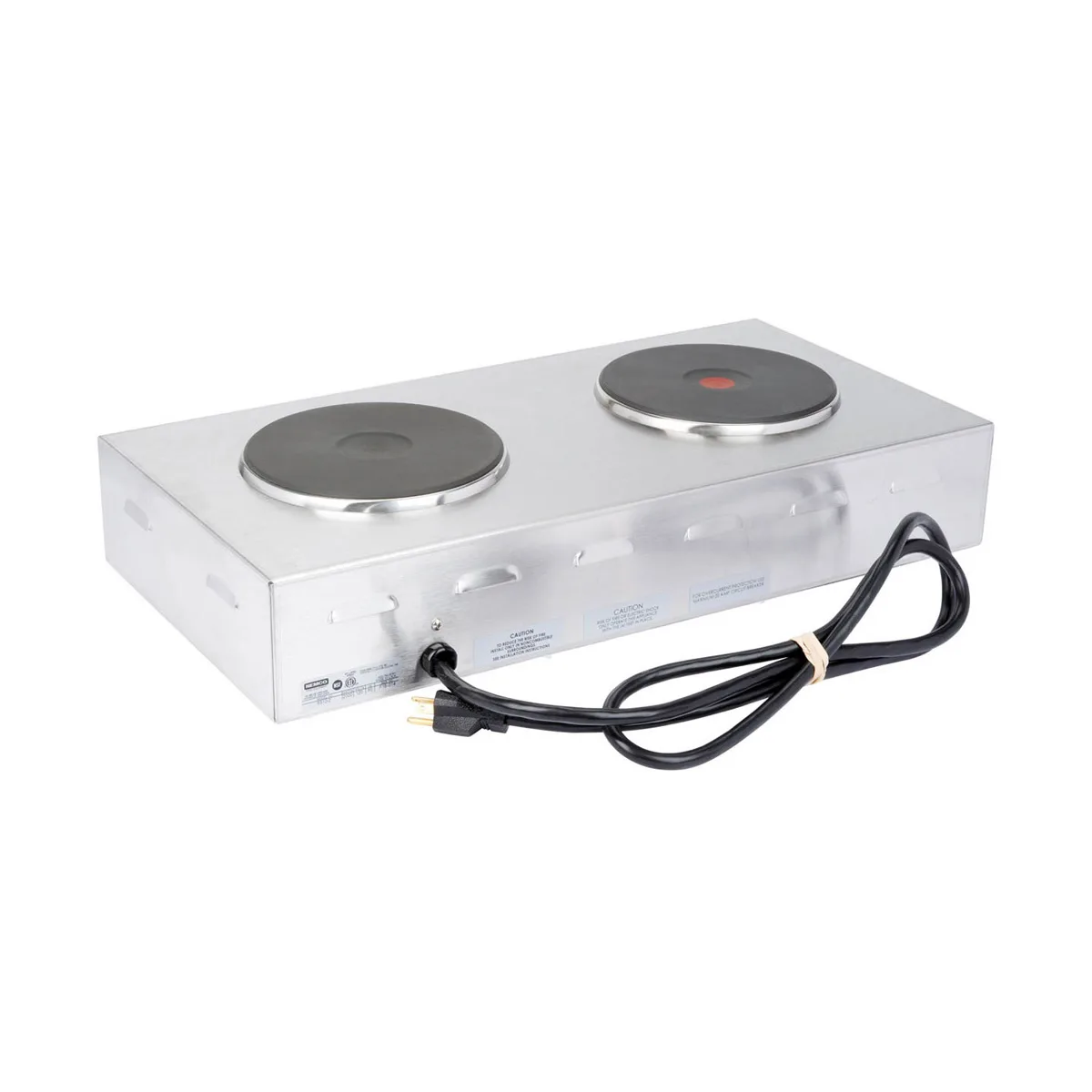 Nemco 6310-2-240 24 1/8" Electric Countertop Hotplate w/ (2) Solid Burners, Horizontal Design, Manual Controls, 3.0 kW, 240v