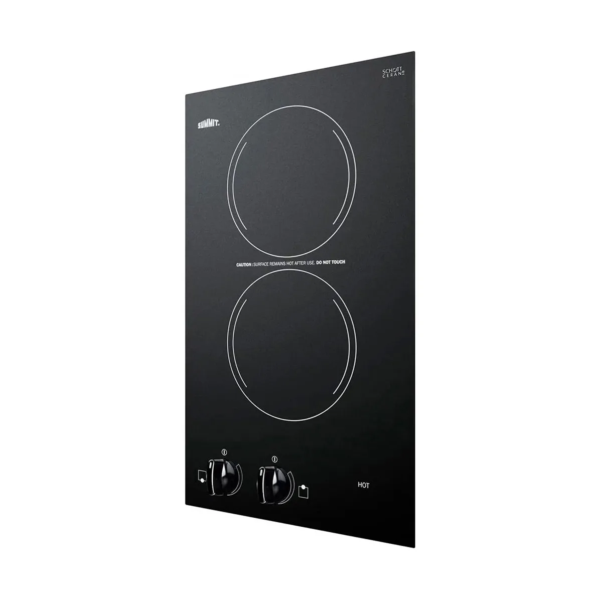 Summit CR2110B 12" Electric Radiant Cooktop w/ (2) Burners, Black Smooth Ceramic Glass Surface, 2.4 kW, 115v